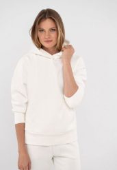 Bluza oversize B-LOVE. Białe bluzy damskie Volcano, m, bez wzorów, z bawełny, z kapturem. Za 179.99 zł.