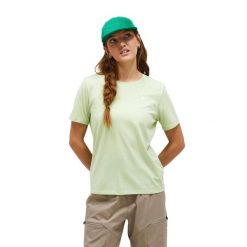 Koszulka Peak Performance damska Explore Graphic Tee zielona - S. Zielone koszulki sportowe damskie Peak Performance, s, bez wzorów, bez ramiączek. W wyprzedaży za 199.00 zł.