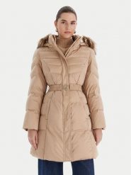 Guess Kurtka puchowa W5BL30 W2802 Beżowy Regular Fit. Brązowe kurtki damskie Guess, l, z aplikacjami, z puchu, bez kaptura. Za 906.50 zł.