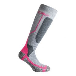 Skarpety narciarskie CMP SKI SOCK WOOL wełniane ocieplane antybakteryjne. Czerwone skarpetki damskie CMP, bez wzorów, z elastanu. Za 89.99 zł.