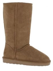 Gooce Skórzane kozaki zimowe "Elidir" w kolorze jasnobrązowym rozmiar: 37. Brązowe kozaki damskie Gooce, na zimę, z materiału, bez obcasa, bez zapięcia. Za 236.61 zł.