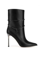 Eva Minge Botki HESSA-TO926-201 Czarny. Czarne botki damskie Eva Minge, ze skóry, bez obcasa, na szpilce, bez zapięcia. Za 543.99 zł.
