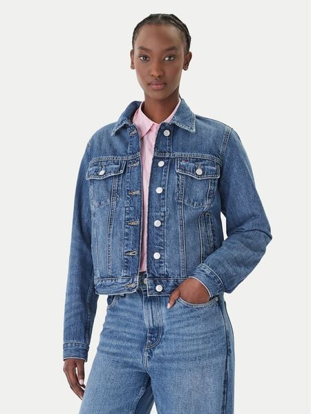Tommy Jeans Kurtka jeansowa Classic DW0DW22988 Niebieski Regular Fit. Niebieskie kurtki damskie Tommy Jeans, xs, bez wzorów, z bawełny, bez kaptura. Za 287.99 zł.