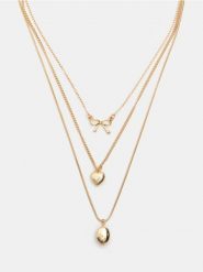 Naszyjnik z zawieszką 3 pack - złoty. Żółte naszyjniki damskie Sinsay, złote. Za 15.99 zł.