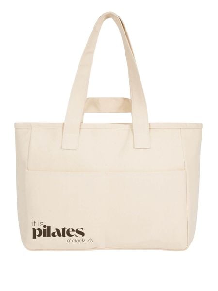 Torba Bawełniana - it is pilates o'clock. Brązowe torby na laptopa BESHAPED, bez wzorów, z bawełny, z nadrukiem. Za 199.00 zł.