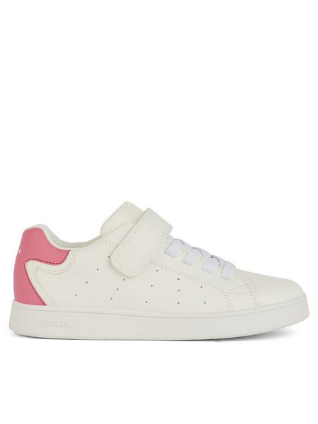 Geox Sneakersy J Eclyper J36LRA 000BC C0563 S Biały. Białe buty sportowe dziewczęce Geox, ze skóry, bez zapięcia. Za 119.99 zł.