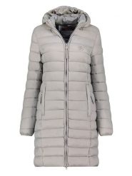 Geographical Norway Płaszcz pikowany "Atikotal" w kolorze szarym rozmiar: L. Szare płaszcze damskie Geographical Norway, l, bez wzorów, bez kaptura. Za 160.96 zł.