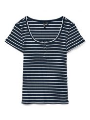 Vero Moda Koszulka "Sea" w kolorze granatowym rozmiar: L. Niebieskie bluzki damskie Vero Moda, l, bez wzorów, bez kołnierzyka, bez ramiączek. Za 70.45 zł.