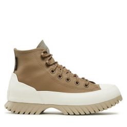 Botki Converse. Brązowe botki damskie Converse, retro, bez obcasa, na płaskiej podeszwie, bez zapięcia. Za 529.99 zł.