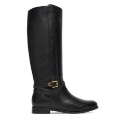 Oficerki LAUREN RALPH LAUREN. Czarne kozaki damskie Lauren Ralph Lauren, bez obcasa, na płaskiej podeszwie, bez zapięcia. Za 1,289.00 zł.
