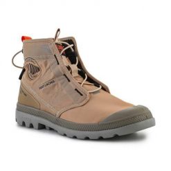 Buty do chodzenia unisex Palladium Pampa Travel Lite. Brązowe obuwie sportowe damskie Palladium, z materiału, za kostkę, bez zapięcia, trekkingowe. Za 612.00 zł.