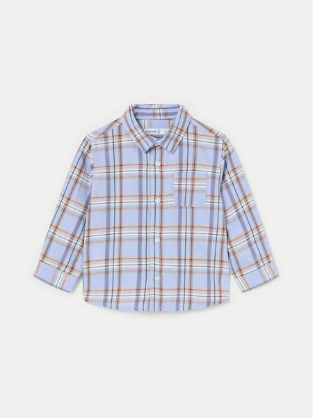 Mayoral Koszula 2191 Niebieski Regular Fit. Niebieskie koszule chłopięce Mayoral, bez wzorów, z bawełny, bez kołnierzyka, bez ramiączek. Za 59.99 zł.