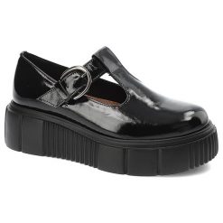 Czarne Lakierowane Półbuty Armodo Eleganckie Buty Damskie. Czarne półbuty damskie Armodo, bez wzorów, z lakierowanej skóry, bez obcasa, bez zapięcia. Za 319.00 zł.
