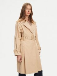 Guess Trencz W5YL02 WHDF1 Beżowy Regular Fit. Brązowe płaszcze damskie Guess, s, z aplikacjami, z syntetyku, bez kaptura. Za 859.99 zł.