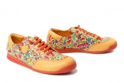 MANITU 850166-06 gelb, półbuty damskie. Żółte półbuty damskie Manitu, bez wzorów, ze skóry, bez obcasa, bez zapięcia. Za 305.91 zł.