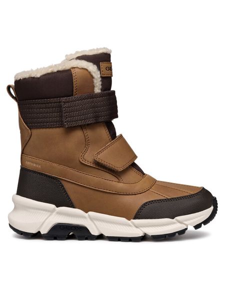 Geox Śniegowce J Flexyper Plus Boy J46LCF 0MEFU C6780 S Brązowy. Brązowe buty zimowe chłopięce Geox, ze skóry, bez zapięcia. Za 269.99 zł.
