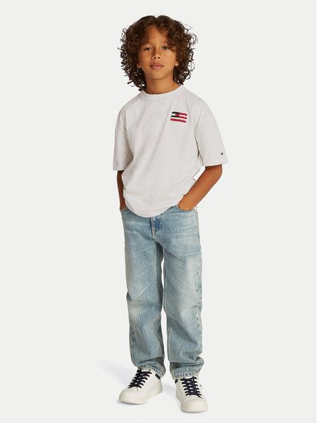 Tommy Hilfiger T-Shirt KB0KB09531 S Szary Regular Fit. Szare t-shirty i koszulki chłopięce Tommy Hilfiger, bez wzorów, z bawełny, bez kołnierzyka, bez ramiączek. Za 89.99 zł.