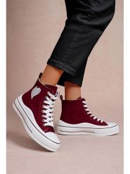 Foreverfolie Sneakersy w kolorze czerwonym rozmiar: 40. Czerwone obuwie sportowe damskie Foreverfolie, za kostkę, bez zapięcia. Za 112.83 zł.