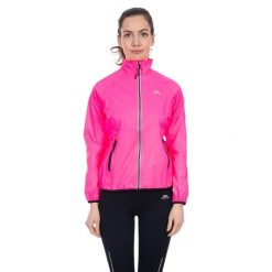 Kurtka Typu Packaway Damska HiVis. Czerwone kurtki damskie Trespass, l, bez wzorów, z materiału, bez kaptura. Za 177.99 zł.