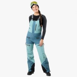 Spodnie narciarskie Kobieta Swedemount Freeride Bib Pants wodoodporne. Zielone spodnie sportowe damskie SWEDEMOUNT, na zimę, bez wzorów, narciarskie. Za 899.99 zł.