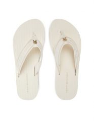 Tommy Hilfiger Japonki Th Stripes Beach Sandal FW0FW08528 Biały. Białe klapki damskie Tommy Hilfiger, bez wzorów, z materiału, bez obcasa, bez zapięcia. Za 179.99 zł.