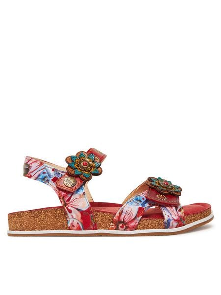 Laura Vita Sandały Brcyano 12 Czerwony. Czerwone sandały damskie LAURA VITA, bez wzorów, ze skóry, bez obcasa, na płaskiej podeszwie, bez zapięcia. Za 349.00 zł.