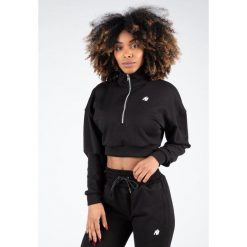Ocala Cropped Bluza z zamkiem błyskawicznym do połowy - Czarny. Czarne bluzy damskie GORILLA WEAR, l, bez wzorów, bez kaptura. Za 191.00 zł.