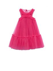 Abel & Lula Sukienka elegancka 5036 Różowy Regular Fit. Czerwone sukienki dziewczęce Abel & Lula, bez wzorów, z syntetyku, bez ramiączek. Za 369.99 zł.