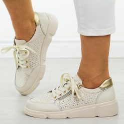 Beżowe skórzane półbuty damskie Filippo Dp6702/25. Brązowe półbuty damskie Filippo, na jesień, w ażurowe wzory, z jeansu, bez obcasa, na płaskiej podeszwie, bez zapięcia. Za 219.00 zł.