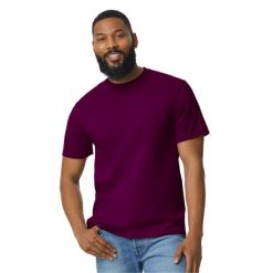 Koszulka Unisex Dla Dorosłych Softstyle Midweight. Brązowe bluzki damskie GILDAN, xl, bez wzorów, bez kołnierzyka, bez ramiączek. Za 43.99 zł.