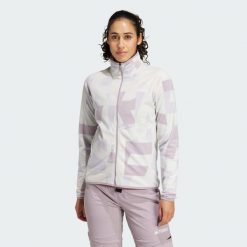 Bluza Terrex Multi Printed Full-Zip Fleece. Brązowe bluzy damskie Adidas, s, bez wzorów, z materiału, bez kaptura. Za 299.00 zł.