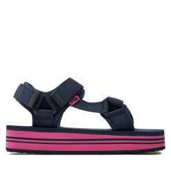 Sandały Lee Cooper. Niebieskie sandały damskie Lee Cooper, bez wzorów, bez obcasa, na płaskiej podeszwie, bez zapięcia. Za 69.99 zł.