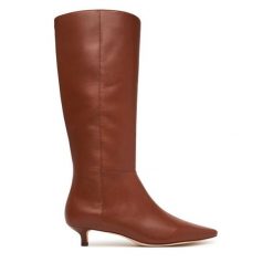 Kozaki LAUREN RALPH LAUREN. Brązowe kozaki damskie Lauren Ralph Lauren, bez obcasa, na szpilce, bez zapięcia. Za 1,299.00 zł.