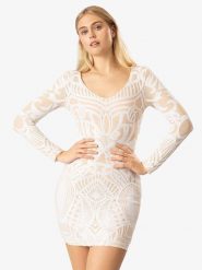 APART Sukienka w kolorze kremowym rozmiar: 38. Brązowe sukienki damskie Apart, bez wzorów, bez ramiączek. Za 239.99 zł.