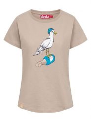 Derbe Koszulka w kolorze beżowym rozmiar: XL. Brązowe bluzki damskie Derbe, xl, bez wzorów, z bawełny, bez kołnierzyka, bez ramiączek. Za 91.56 zł.