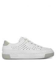 Rieker Sneakersy L8849-80 Biały. Białe obuwie sportowe damskie Rieker, ze skóry, bez zapięcia. Za 244.99 zł.