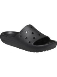 Sandały Crocs Classic Slide V2 czarne. Czarne sandały damskie Crocs, bez wzorów, z materiału, z otwartym noskiem, bez obcasa, bez zapięcia. Za 202.00 zł.