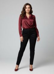 Eleganckie czarne spodnie Jeangaliny01 o kroju slim fit PLUS SIZE XXL OVERSIZE JESIEŃ. Czarne spódnice damskie Moda Size Plus Iwanek, do pracy, na jesień, plus size, bez wzorów, z bawełny, biznesowe. Za 199.90 zł.
