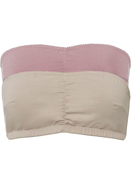 Biustonosz typu bandeau z bawełny organicznej (2 szt.). Brązowe biustonosze bonprix, bez wzorów, z bawełny. Za 82.99 zł.