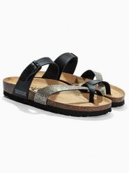 BACKSUN Japonki "Barcelone" w kolorze czarnym rozmiar: 39. Czarne klapki damskie Backsun, bez wzorów, z materiału, z otwartym noskiem, bez obcasa, bez zapięcia. Za 117.99 zł.