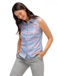 Maier Sports Koszula funkcyjna "Paloma" w kolorze jasnoróżowo-błękitnym rozmiar: 36. Niebieskie koszule damskie Maier Sports, bez wzorów, z materiału, sportowe, bez kołnierzyka, bez ramiączek. Za 60.73 zł.