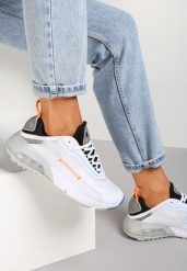 Biało-Szare Sneakersy Azama. Białe obuwie sportowe casual damskie Renee. Za 129.99 zł.