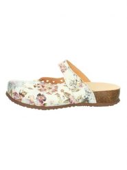 Think! Skórzane klapki "Julia" w kolorze kremowym rozmiar: 40. Brązowe klapki damskie Think!, bez wzorów, bez obcasa, bez zapięcia. Za 194.89 zł.