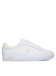 Lacoste Sneakersy Powercourt 50SFA0154 Biały. Białe obuwie sportowe damskie Lacoste, ze skóry, bez zapięcia. Za 509.99 zł.