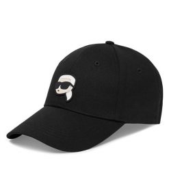 Czapka z daszkiem KARL LAGERFELD. Czarne czapki z daszkiem damskie KARL LAGERFELD, bez wzorów. Za 239.99 zł.