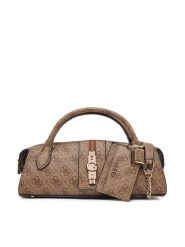 Guess Torebka Yvonne Logo Mini HWSG23 78760 Brązowy jasny. Brązowe torebki klasyczne damskie Guess, ze skóry, bez dodatków. Za 544.99 zł.