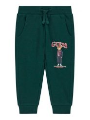 Guess Spodnie dresowe N6BB03 K6119 Zielony ciemny Regular Fit. Zielone spodnie dresowe chłopięce Guess, z bawełny. Za 154.99 zł.