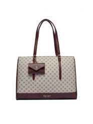 Nine West Torebka C-TANANA-KY253 Bordowy. Czerwone shopper bag Nine West, bez wzorów, z materiału, bez dodatków. Za 289.99 zł.