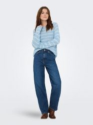 JDY Sweter "Ellen" w kolorze niebieskim rozmiar: M. Niebieskie swetry klasyczne damskie JDY, m, bez kołnierzyka. Za 88.23 zł.