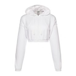 Bluza treningowa damska Gymshark KK Twins Zip Up Crop. Białe bluzy damskie Gymshark, xs, bez wzorów, bez kaptura. Za 109.99 zł.